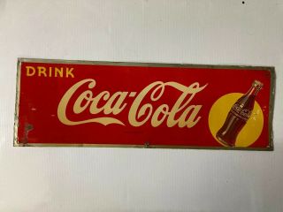 Vintage 1948 Metal Tin 34 " Coca Cola - Coke Sign.