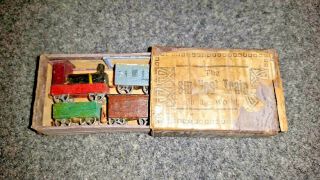 Vintage " The Smallest Train In The World " Wooden Train Set.  Made In Japan