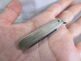 Art Deco Sterling Silver 2 Blade Pocket Knife Watch Fob Rp25