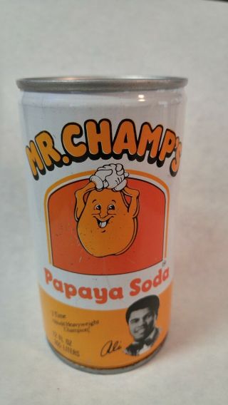 Muhammad Ali “Mr.  Champs” soda cans.  Very rare,  4 Of 5 Flavor Set. 2