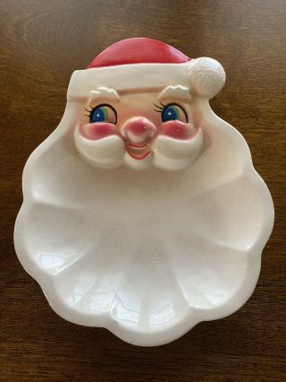 Vintage 1962 Holt Howard Japan Christmas Santa Face Candy Nut Dish Estate Find