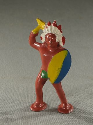 Vintage Antique Lead Toy Native American Indian Figure (inv.  No.  782)