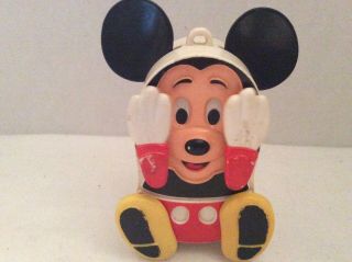 Vintage Walt Disney Mickey Mouse Illco Wind Up Musical Peekaboo Toy