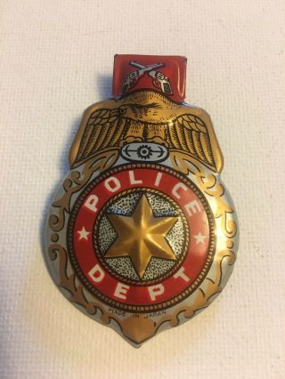 Vintage 60s Era Embossed Tin Police Department Clicker Badge Great