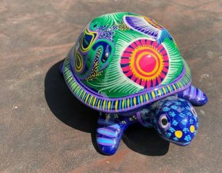 - Vintage Talavera Turtle,  Ceramic Mexican Decor,  Jewlery Box,  Trinket Dish