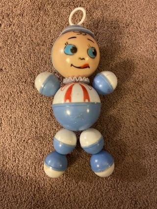 Vintage Plastic Baby Bouncy Boy Crib Toy Made In Hong Kong Estate Find