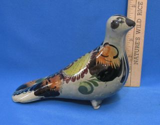 Vintage Tonala Hand Made Painted Ceramic Bird Dove Mexico Folk Art Pottery