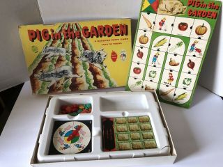 Vintage Pig In The Garden 1950’s Schaper Party Game For Tiny Tots 310 Very Rare