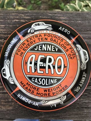 Vintage Jenney Aero Gasoline Valvoline Gas Station Tip Tray Gas Oil Soda
