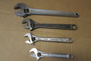 Crescent Adjustable Wrenches,  15 ",  12 ",  10 ",  8 " Vintage Usa