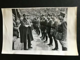 1944 China Chiang Kai Shek Inspecting His Officers In Kwangsi Photo 蒋介石在广西阅军
