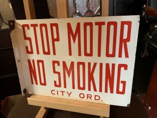 15 " Porcelain Double - Sided " No Smoking " Flange Sign " Watch Video "