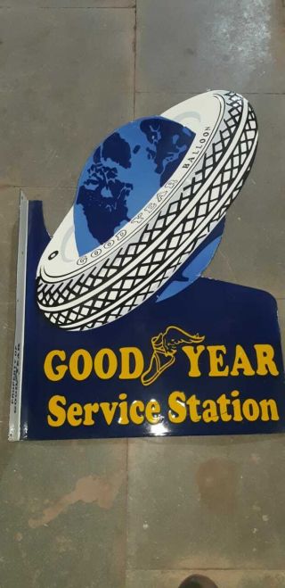 Porcelain Goodyear Tires Enamel Sign Size 36 X 23 Inches Double Sided
