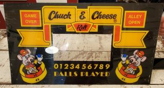 Vintage Show Biz Pizza Skeeball Marquee W/ Chuck E.  Cheese ☆rare☆