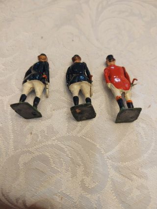 Vintage Barclay Lead Figurines English Horse Riding People,  3 Persons
