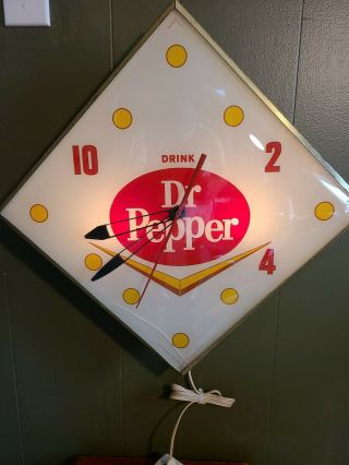 Vintage Dr.  Pepper Pam Clock 10 - 2 - 4 1960s