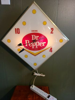 Vintage Dr.  Pepper Pam Clock 10 - 2 - 4 1960s 2
