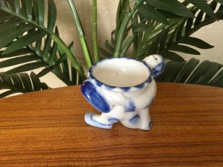 Rare Vintage Russian German Blue & White Porcelain Egg Cup