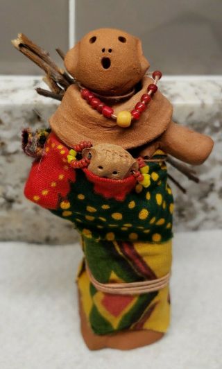 Vintage Native American Pottery Kachina Doll Figurine Southwest Signed Sc 1990