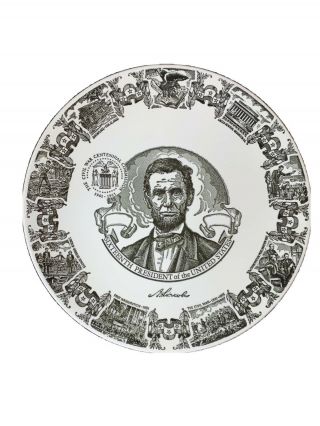 Vintage 1961 - 1965 Civil War Centennial Abraham Lincoln Souvenir Plate