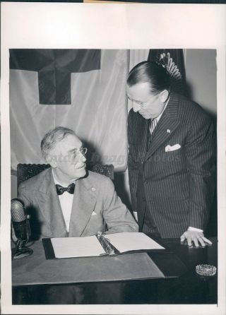 1945 Photo Basil O Connor President Roosevelt Washington Dc Red Cross