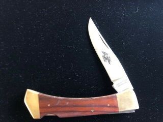 Vintage American Blade Ab - 7 Wood Handle Lockback Knife