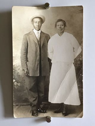 Americana African American Couple Suit Hat Photo Black White 1916 Ww1 W14