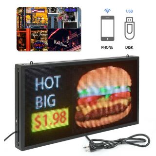 27 " X 14 " Full Color Programmable Window Led Sign Display Images Animations Text