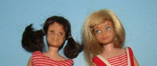 Vintage Blonde Skipper And Brunette Scooter Doll In Swimsuits