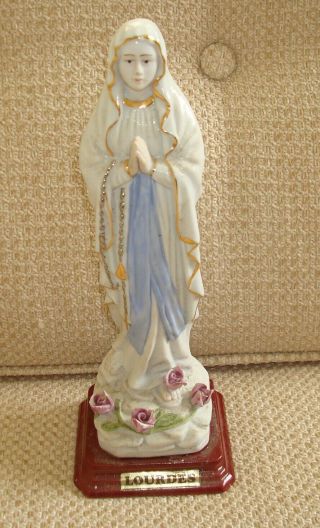 Our Lady Of Lourdes Holy Mary - 22.  5 Cm Statue - Holy Religious Gift Some Chips