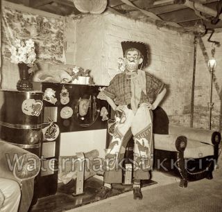 1950s Photo Negative Halloween Dennison Mask Costume Party Gene Autry Cowboy