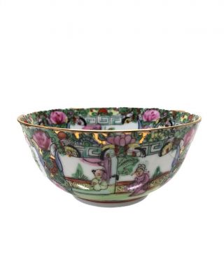 Rose Medallion Famille 4.  5” Bowl Vintage Acf Japanese Porcelain Ware Hong Kong