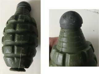 Vintage 1960s - 70s Green Army Toy Cap Hand Grenade Vg