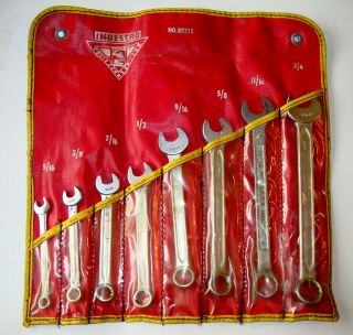 Vintage Indestro Combination Wrenches,  1 Plumb In A Pouch (inv214)