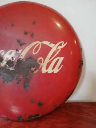 Vintage Mexican Coca Cola Round Coca Cola Button Porcelain Advertising from 50 ' s 3
