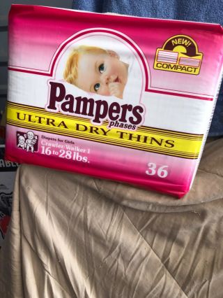 Vintage Pampers 1992 Crawler Ultra Dry Thins 16/28