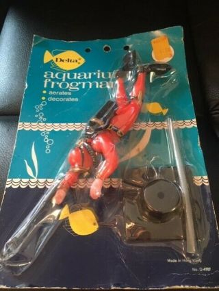 Delta Frogman Toy Figurine Vintage Made In Hong Kong In Package Rare Collectible
