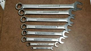Vintage Usa - Made Craftsman Vv Series 8pc Sae Combination Wrench Set,  1/4 " To 1 "