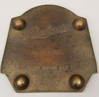 Vintage Packard Motor Car Co.  Bronze Paperweight Embossed 