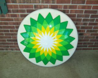 British Petroleum Bp Gas Station 36 " Round Lighted Helios Advertising Sign