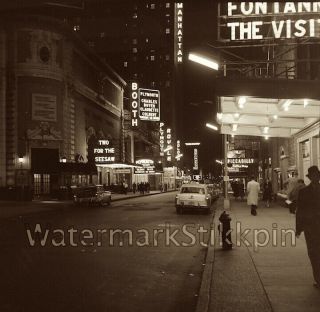 1950s Photo Negative Nyc Booth Theatre District Neon Night Light Snap By Chazen