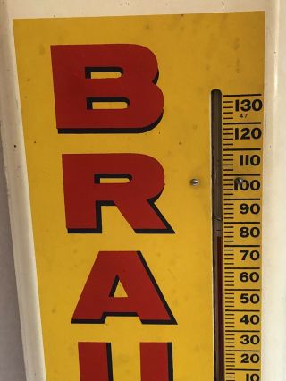Vintage 1940’s Braun’s Town Talk Bread Metal Advertising Thermometer Sign 3