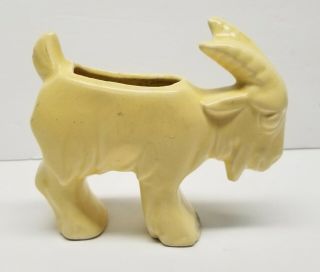 Rare Vintage Nelson Mccoy Pottery Stretch Billy Goat Planter 4 3/4 " Tall Yellow