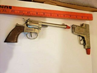 Two Vintage Hubley Cap Guns One Dick Tracy And A Cowboy Pistol