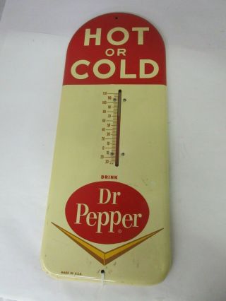 Vintage Advertising Dr Pepper Tombstone Soda Tin Thermometer 206 -