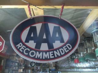 Aaa Auto Club Service Station Double Sided Porcelain Sign Gas Oil Sign