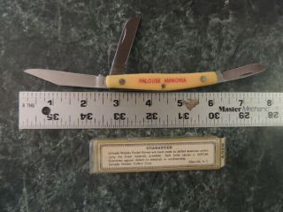 Vintage Schrade Walden 835y 3 Blade Advertising Pocket Knife " Palouse Ammonia "