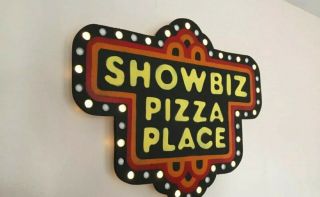 Showbiz Pizza Place Big Flashing Led Sign 7 Functions Man Cave Chuck E Cheese
