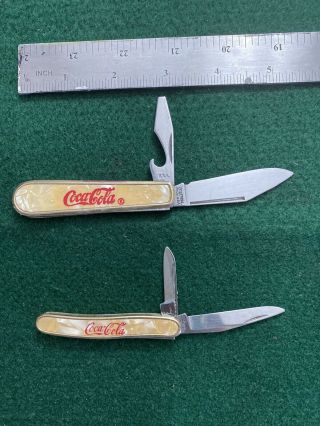 Vintage Colonial Coca Cola 2 Blade Pocket Knives