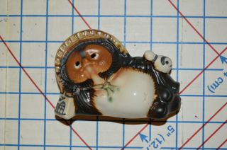 Rare Japanese Tanuki Raccoon Dog Figurine Laying Yokai Shigaraki Ware Ceramic